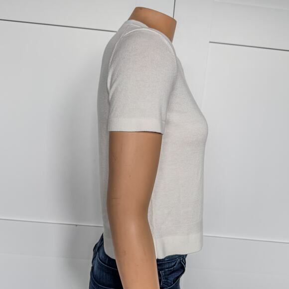 United Colors of Benetton, Creamy White Crew Neck Light Weight Sweater, XS/S - Picture 5 of 8